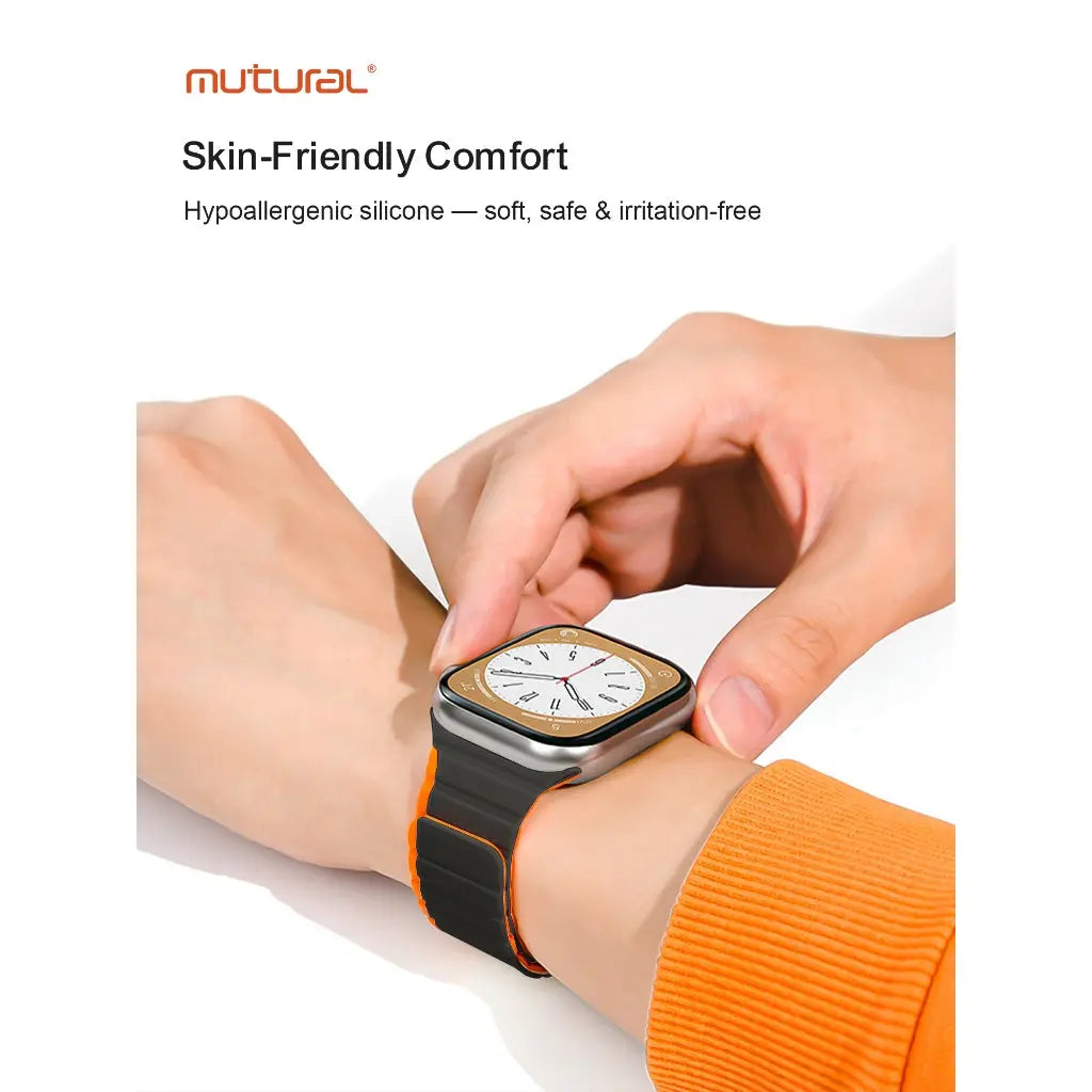 Mutural iWatch Strap LingGan Series (42/44/45/46/49mm) Elastic Silicone Magnetic Loop Watch Band Tech House Singapore
