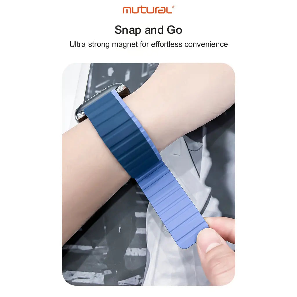 Mutural iWatch Strap LingGan Series (42/44/45/46/49mm) Elastic Silicone Magnetic Loop Watch Band Tech House Singapore