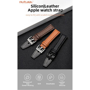 Mutural iWatch Strap ShuYa Series (42/44/45/46/49mm) Soft Silicone Leather Watch Band Tech House Singapore