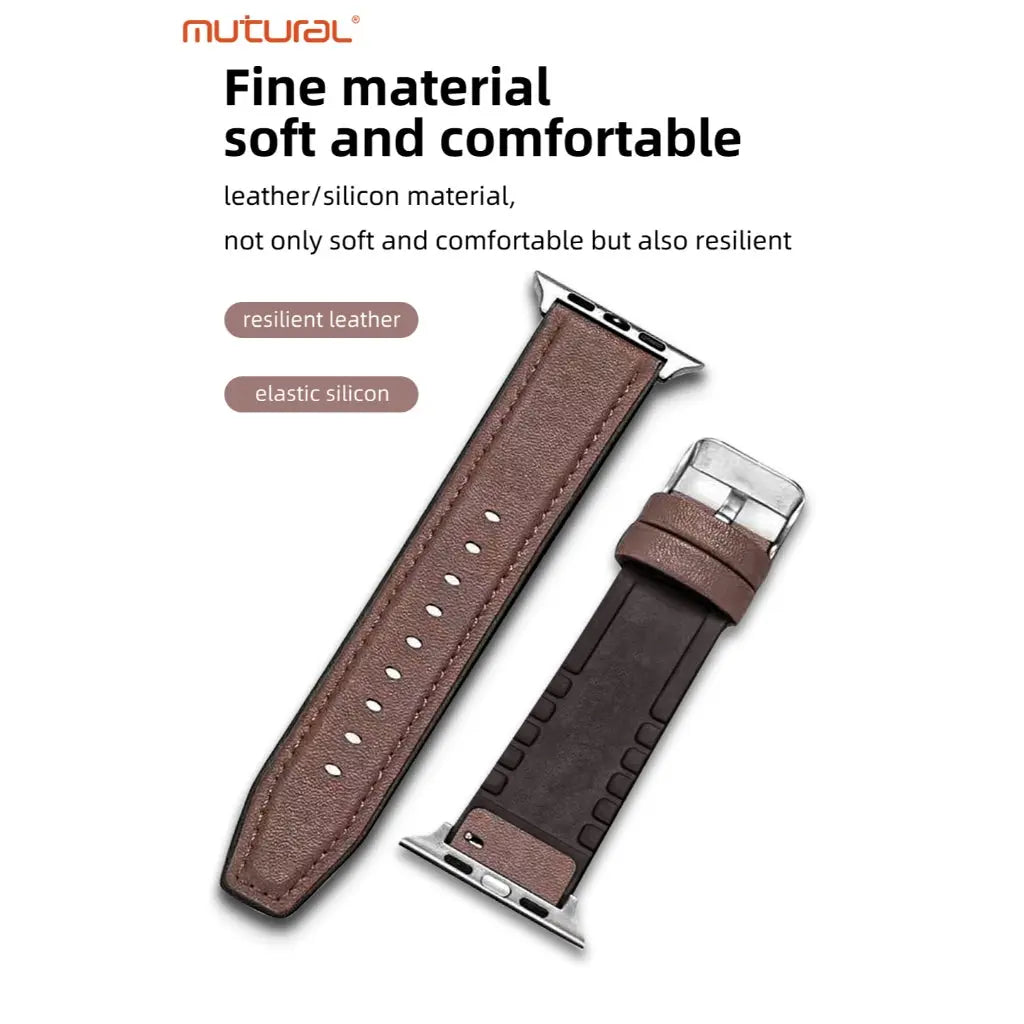 Mutural iWatch Strap ShuYa Series (42/44/45/46/49mm) Soft Silicone Leather Watch Band Tech House Singapore