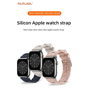 Mutural iWatch Strap KuangYe Series (42/44/45/46/49mm) Silicone Strap with Stainless Steel Buckle Watch Band Tech House Singapore