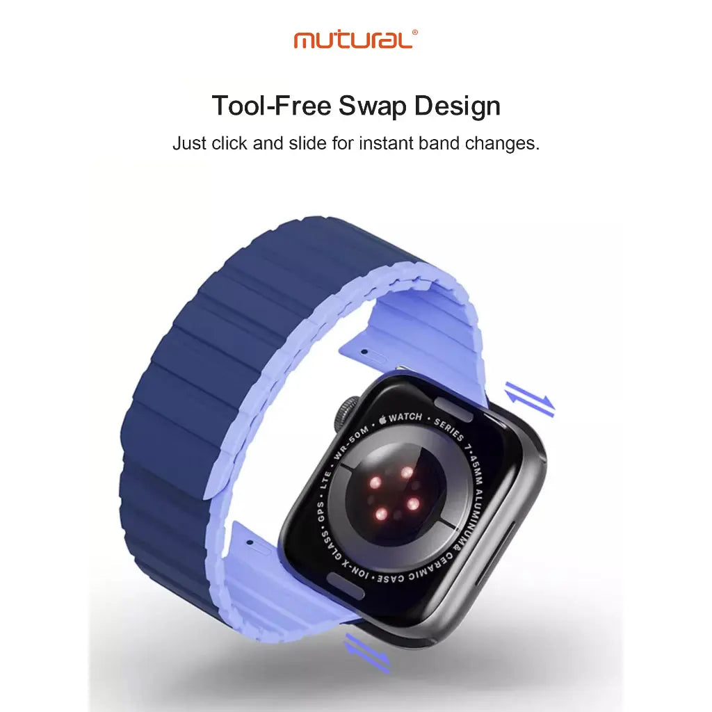Mutural iWatch Strap LingGan Series (42/44/45/46/49mm) Elastic Silicone Magnetic Loop Watch Band Tech House Singapore