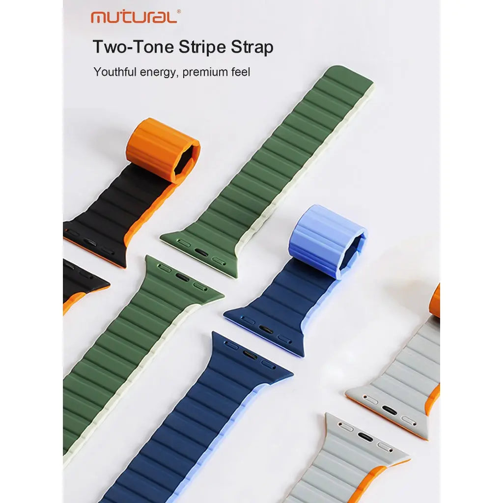 Mutural iWatch Strap LingGan Series (42/44/45/46/49mm) Elastic Silicone Magnetic Loop Watch Band Tech House Singapore