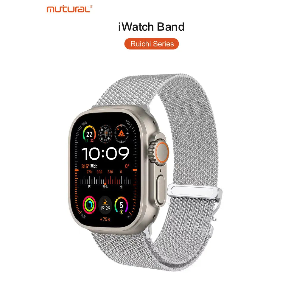 Mutural iWatch Strap Ruichi Series (42/44/45/46/49mm) Stainless Steel Mesh Watch Band Tech House Singapore