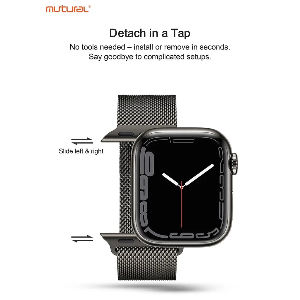 Mutural iWatch Strap Ruichi Series (42/44/45/46/49mm) Stainless Steel Mesh Watch Band Tech House Singapore