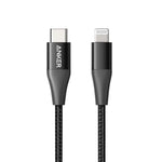 PowerLine+ II USB-C to Lightning Cable 3ft/0.9m Braided Nylon Fast Charging Cable A8652 - Anker Singapore