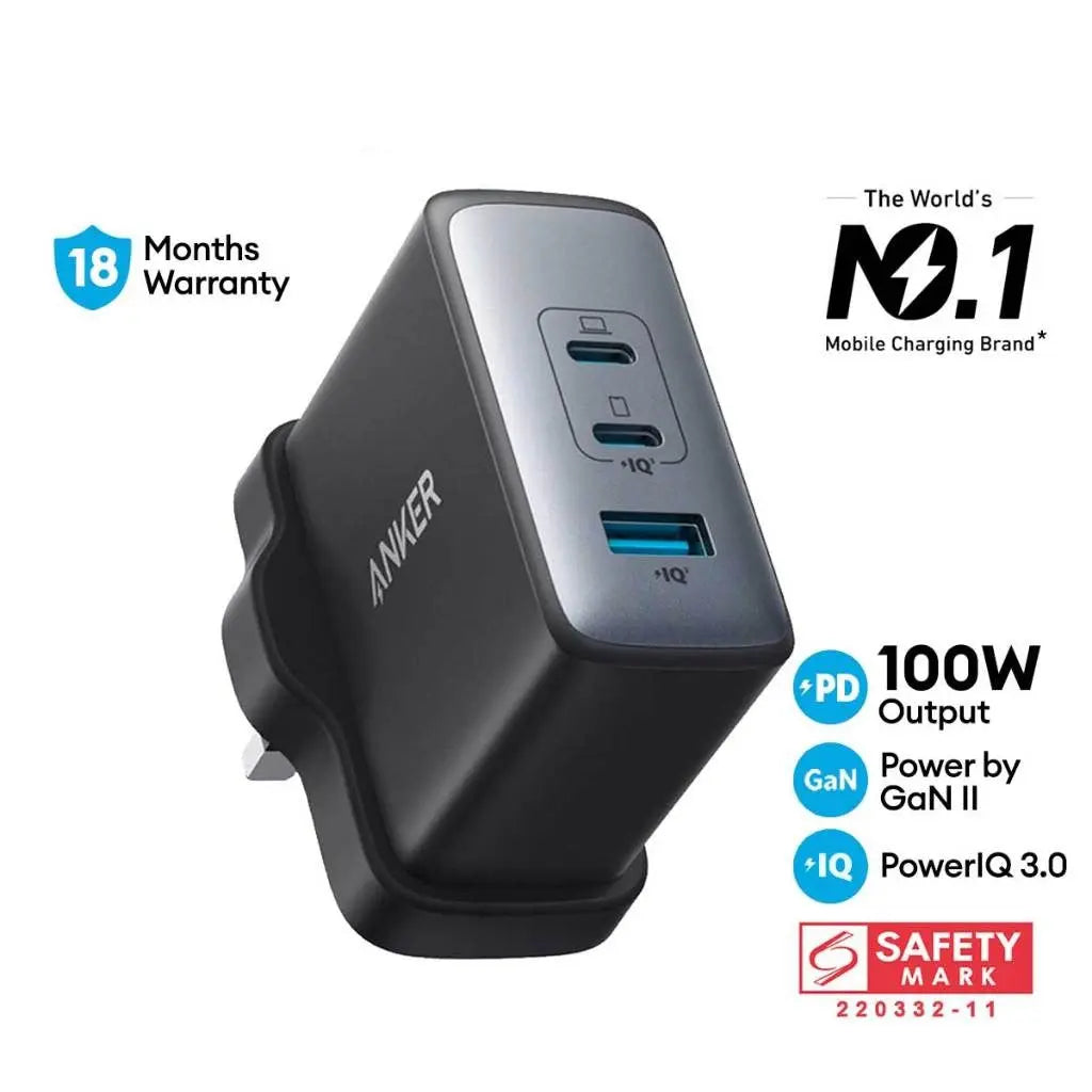 736 Powerport 100W Charger USB Charger Gan Charger USB C A2145 - Anker Singapore