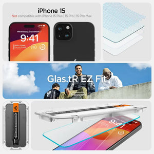 [2 Pack] iPhone 15 Tempered Glass Glas.tR EZ Fit - Spigen Singapore