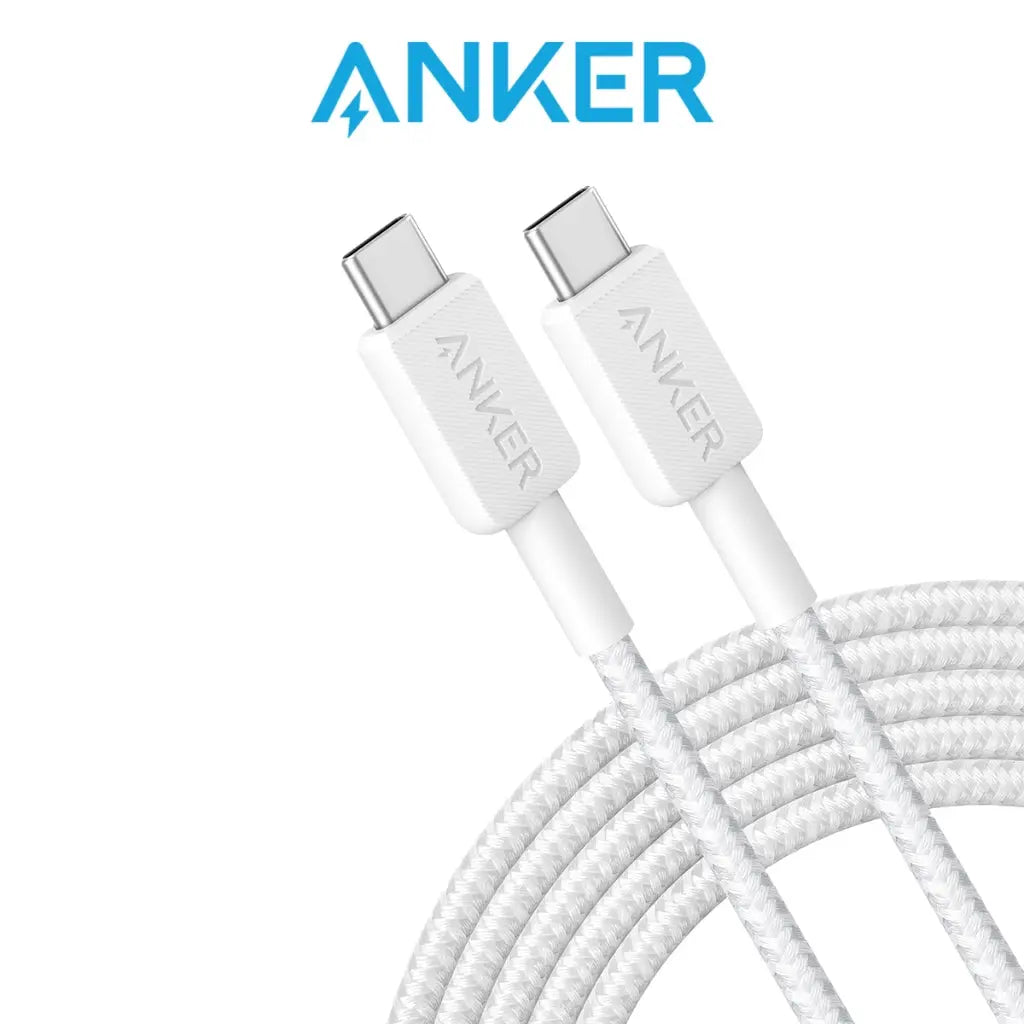 322 PowerLine USB-C to USB-C Braided Cable 10ft/3m 60W A81F7 - Anker Singapore