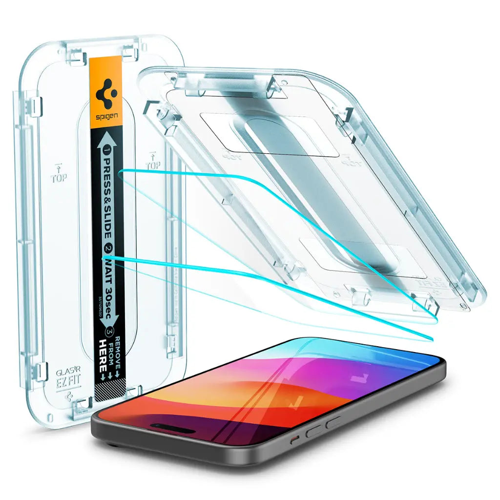 [2 Pack] iPhone 15 Plus Tempered Glass Glas.tR EZ Fit - Spigen Singapore