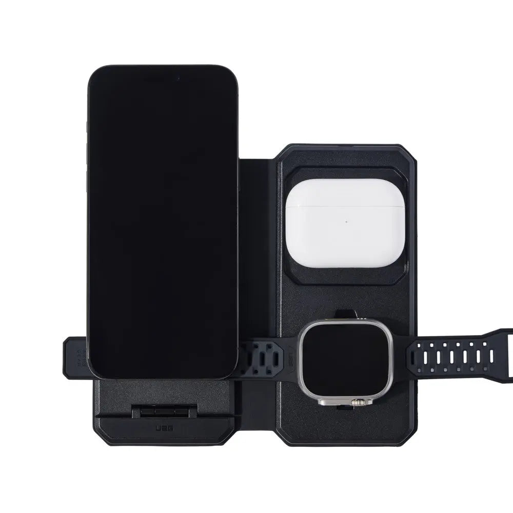 UAG SRGE 3-in-1 Travel Charger 15W Foldable Magsafe Wireless Charging Stand Tech House Singapore