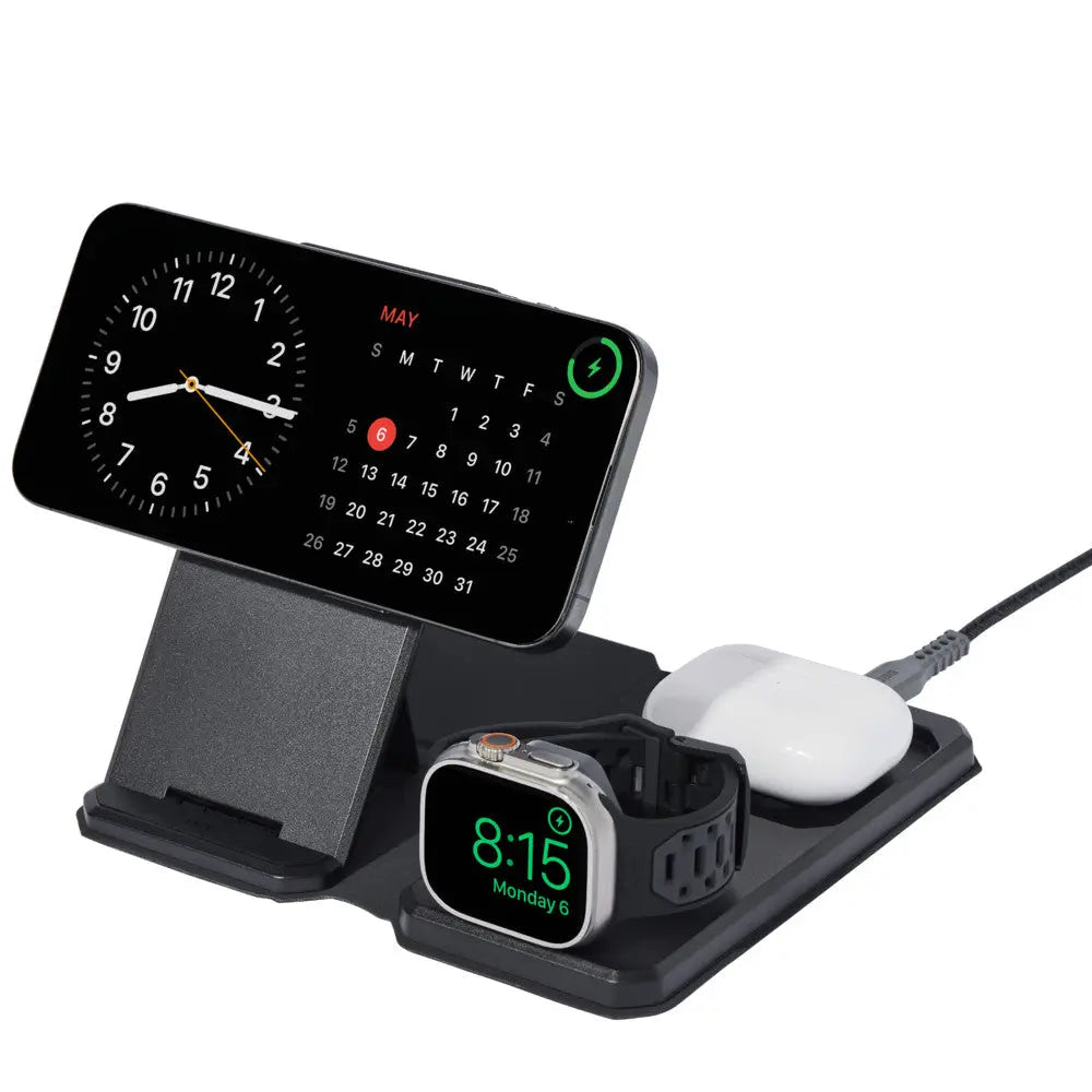 UAG SRGE 3-in-1 Travel Charger 15W Foldable Magsafe Wireless Charging Stand Tech House Singapore