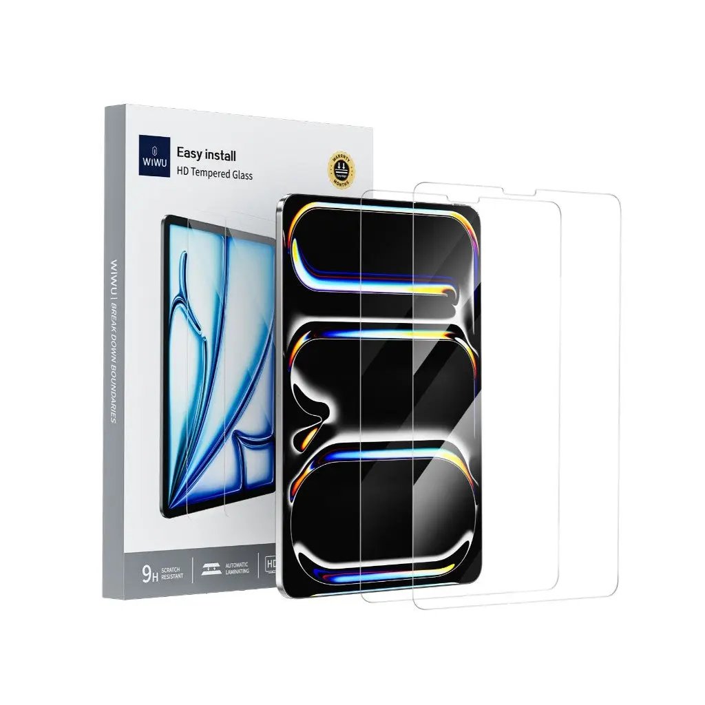 WiWU iPad Easy Install Tempered Glass HD Screen Protector for 2024/2025 iPad 11 Air (2-Pack) Wi-GQ004 Tech House Singapore