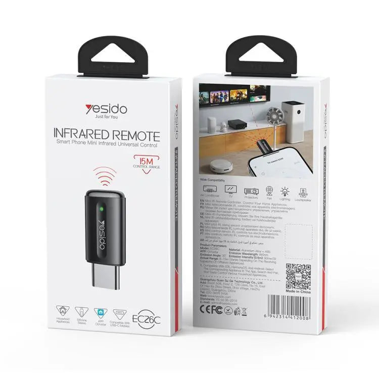YESIDO USB C Mobile Smart Remote Control Infrared Transmitter EC26C Tech House Singapore