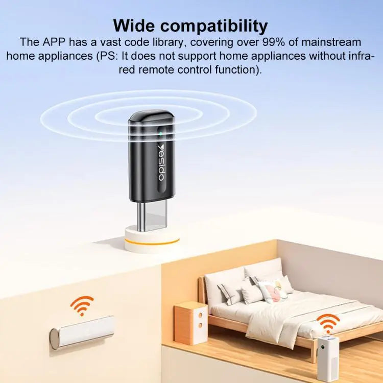 YESIDO USB C Mobile Smart Remote Control Infrared Transmitter EC26C Tech House Singapore