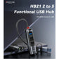 YESIDO 5 in 2 Functional USB Hub 100W PD USB-C Fast Charging Ethernet USB Hub HB21 Tech House Singapore