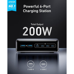 Anker Prime Charger, 200W 6-Port GaN Charging Station A2683 Anker