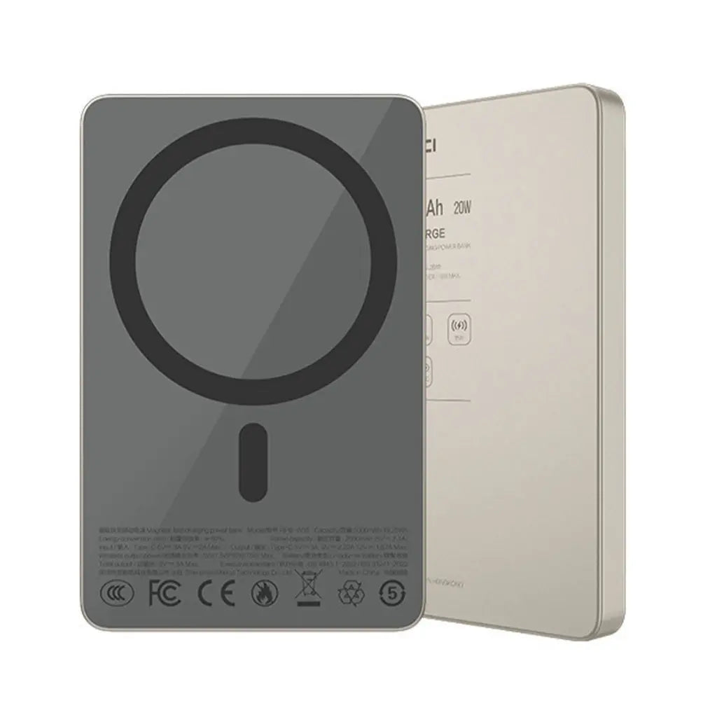 [CCC Power Bank] Recci 5000mAh Magnetic Power Bank PD 20W Fast Charging with Wireless Charging 3C Certified (RPB-W35) Tech House Singapore