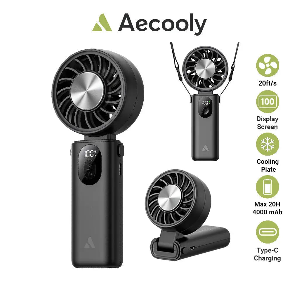 Aecooly Halo 04 Cooling Foldable Fan High Speed Wind Portable Fan Rechargeable Turbo Fan Mini Fan PC01 Tech House Singapore