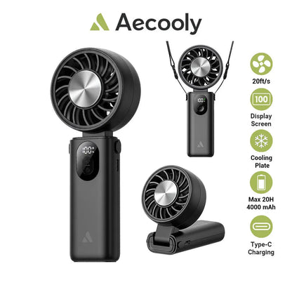 Aecooly Halo 04 Cooling Foldable Fan High Speed Wind Portable Fan Rechargeable Turbo Fan Mini Fan PC01 Tech House Singapore