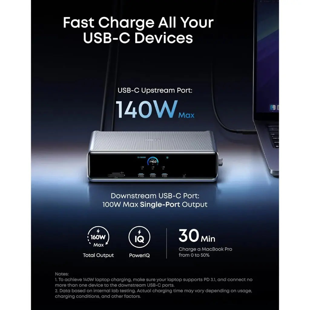 Anker Prime Docking Station (14-in-1 Charger, 8K Triple Display, DisplayLink) with DL7400 A83B3 Tech House Singapore