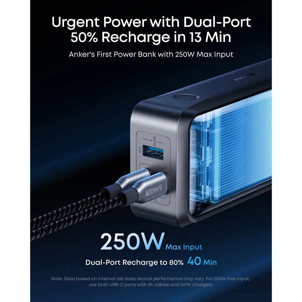 Anker Prime Power Bank 26250mAh 3-Port 300W Laptop Portable Charger A110A Tech House Singapore