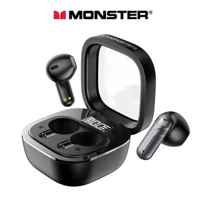 Monster TWS Black N-Lite 212 Wireless Bluetooth 5.3 Headphones 13mm Dynamic Bass Stereo Earbuds 137275 Tech House Singapore