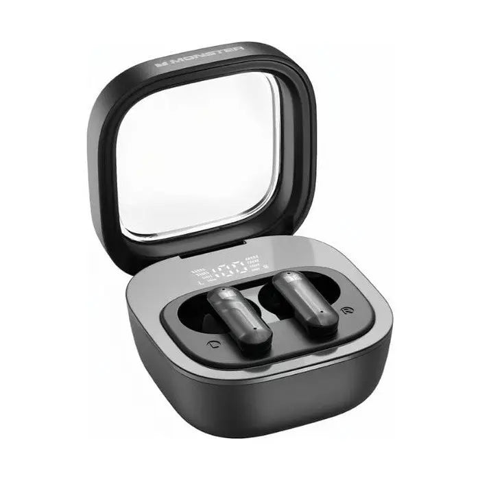 Monster TWS Black N-Lite 212 Wireless Bluetooth 5.3 Headphones 13mm Dynamic Bass Stereo Earbuds 137275 Tech House Singapore