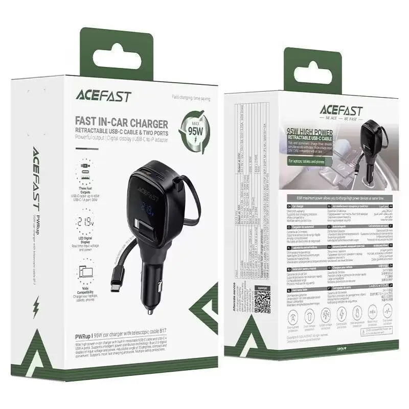 Acefast 95W Car Charger W Cable B17 Tech House Singapore