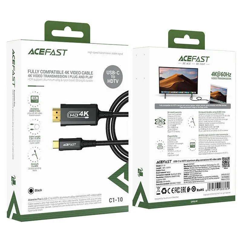Acefast USB C to HDMI Cable 4K 1.8M C1-10 Tech House Singapore
