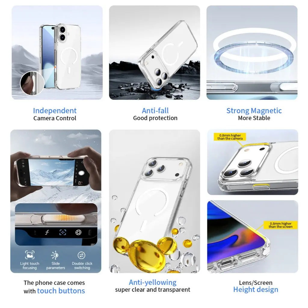 WiWU iPhone 17 Pro / iPhone 17 Pro Max Casing Dynamic Pro Magnetic Clear Case MCC-102 Tech House Singapore