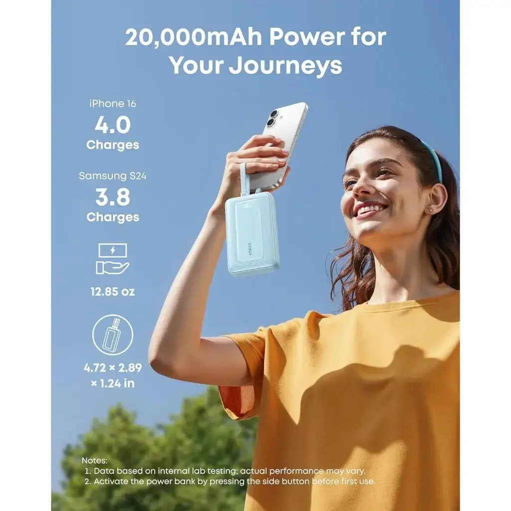 3C Power Bank Anker Zolo Powerbank CCC 20000mAh 45W Fast Charging Built-in Dual USB C Cable Portable Charger A110M --- Singapore
