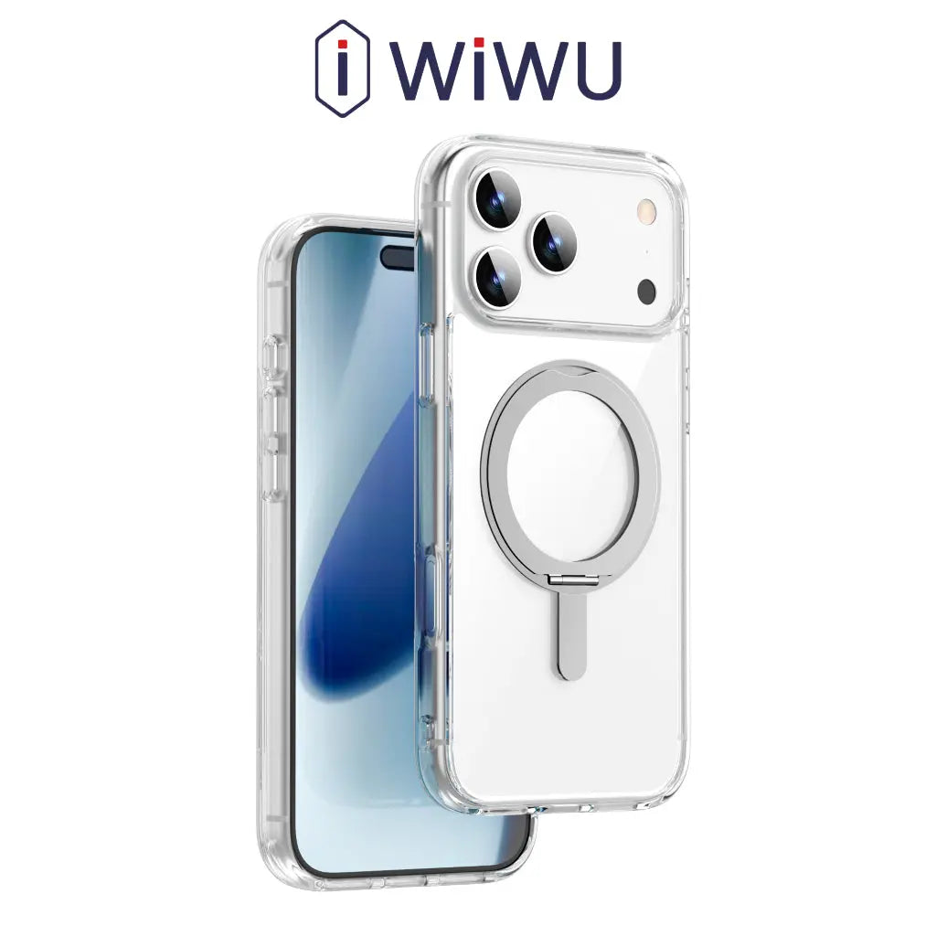WiWU iPhone 17 Pro / iPhone 17 Pro Max Casing iShield Ultra Magnetic Clear Case with 360 Rotating Stand MCC-201 Tech House Singapore