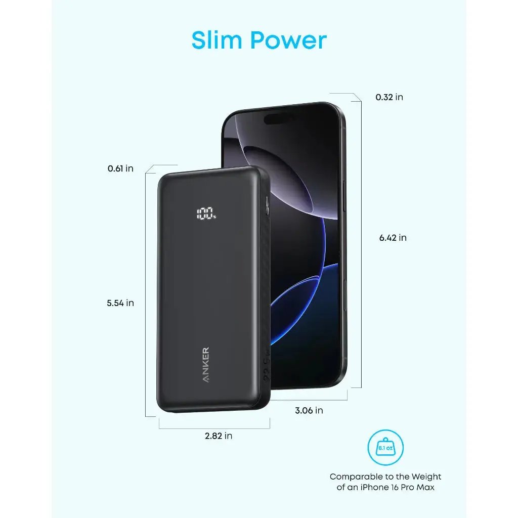 Anker Zolo Powerbank 10000mAh 22.5W Fast Charging Power Bank with Built-in USB-C Cable A110D Tech House Singapore