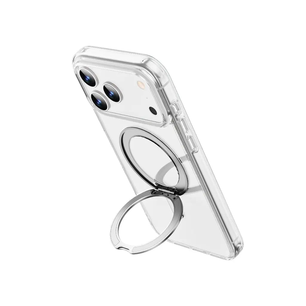 WiWU iPhone 17 Pro / iPhone 17 Pro Max Casing iShield Ultra Magnetic Clear Case with 360 Rotating Stand MCC-201 Tech House Singapore