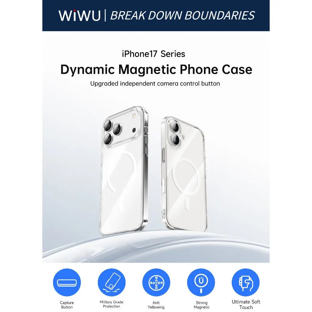 WiWU iPhone 17 Pro / iPhone 17 Pro Max Casing Dynamic Pro Magnetic Clear Case MCC-102 Tech House Singapore