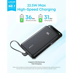 Anker Zolo Powerbank 10000mAh 22.5W Fast Charging Power Bank with Built-in USB-C Cable A110D Tech House Singapore