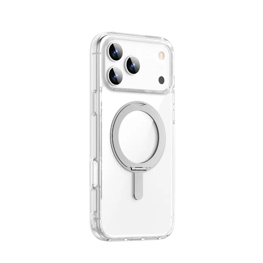 WiWU iPhone 17 Pro / iPhone 17 Pro Max Casing iShield Ultra Magnetic Clear Case with 360 Rotating Stand MCC-201 Tech House Singapore