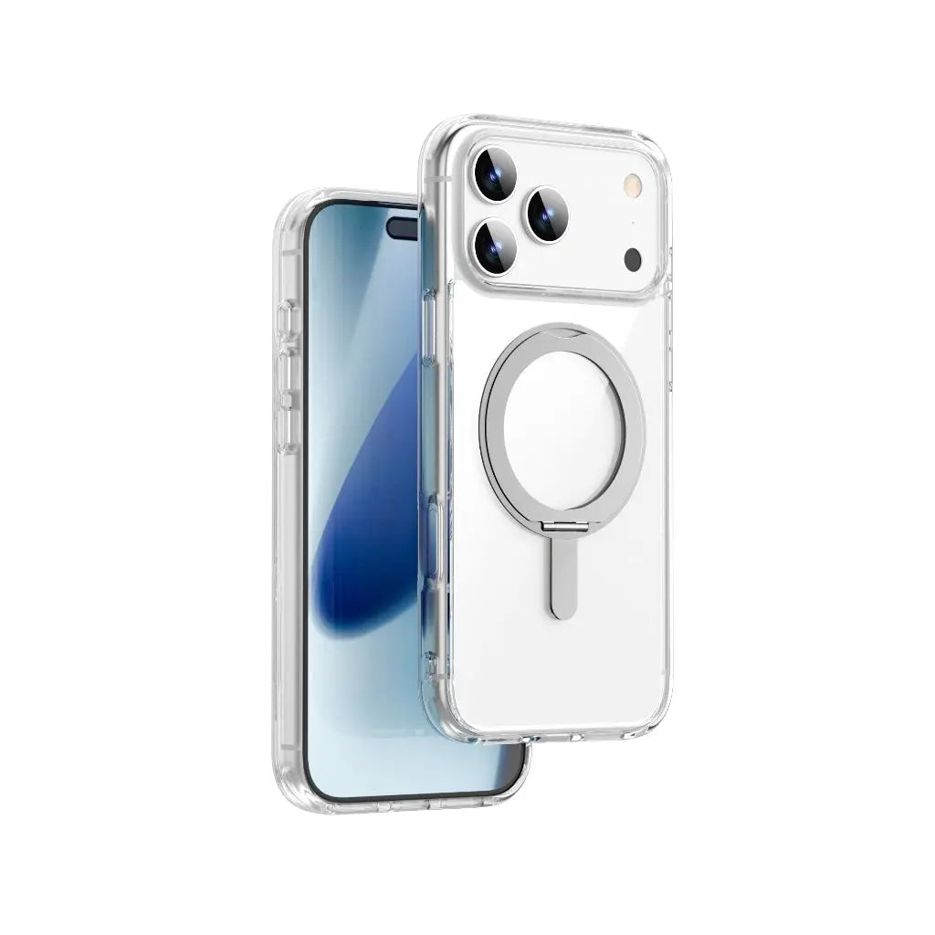 WiWU iPhone 17 Pro / iPhone 17 Pro Max Casing iShield Ultra Magnetic Clear Case with 360 Rotating Stand MCC-201 Tech House Singapore