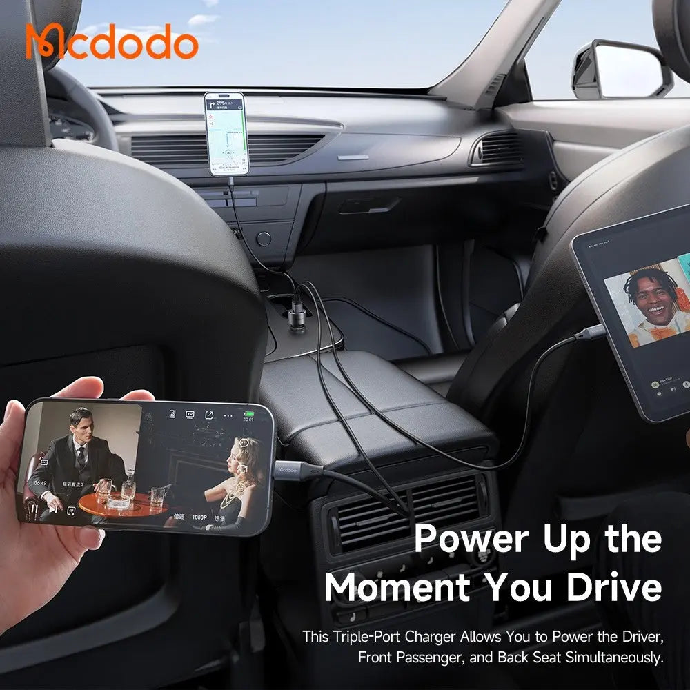 Mcdodo Gana Car Charger PD 90W Max Fast Charging 3-Port Car Charger CC-3110 Tech House Singapore