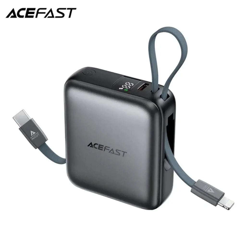 Acefast M23 Power Bank 10000mAh PD 22.5W Built-In Dual USB C and Lightning Cables [CCC Certified] Tech House Singapore