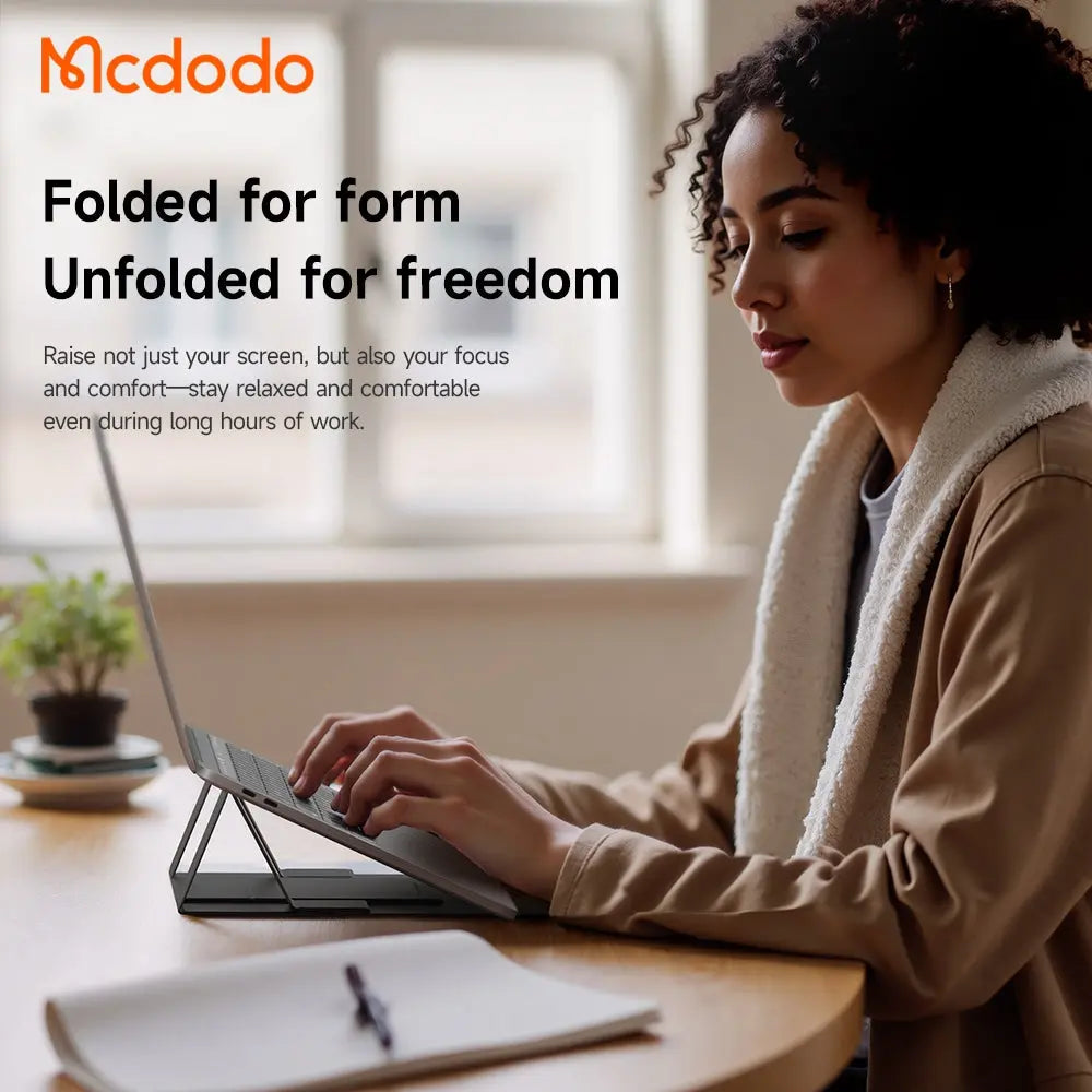 Mcdodo Leather Mangetic Foldable Laptop & Tablet Stand with Dual-Height Adjustment FS-8020 Tech House Singapore