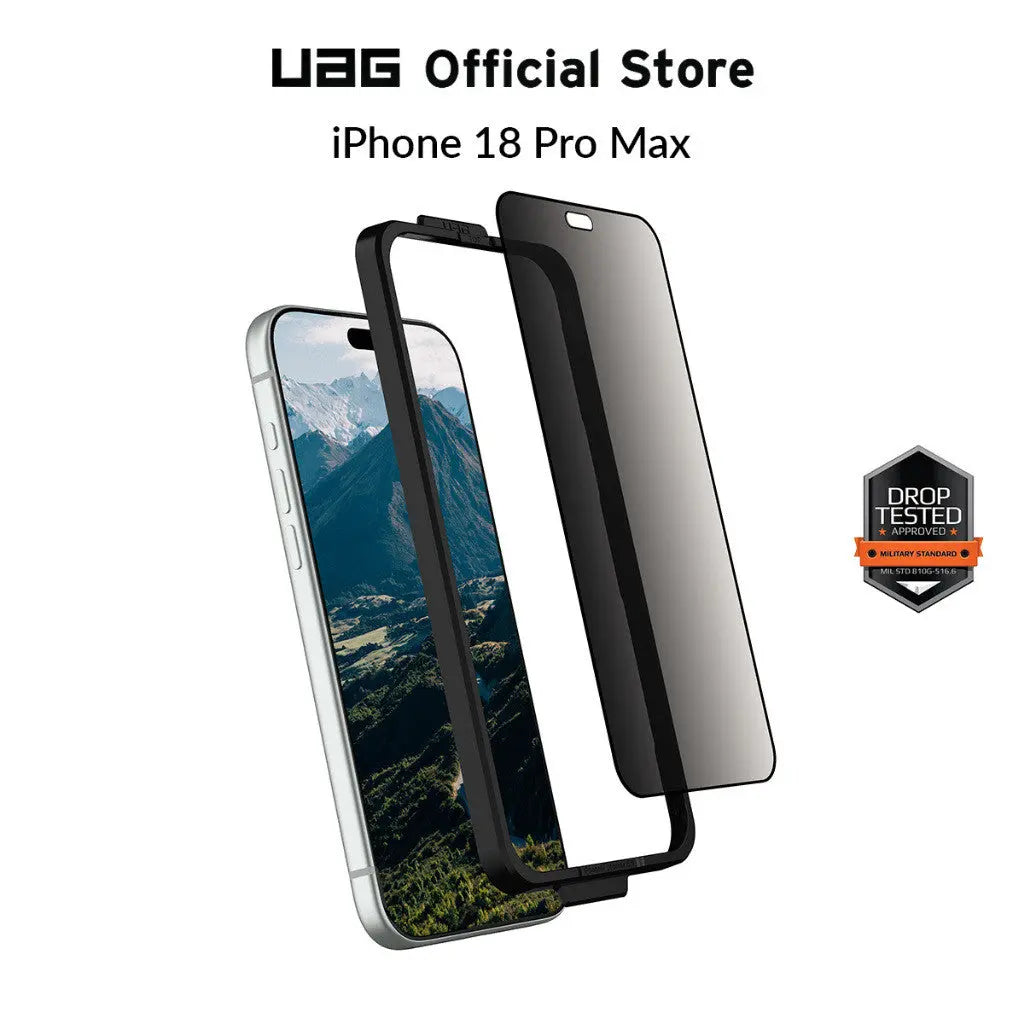 UAG iPhone 18 Pro Max Privacy Screen Protector Glass Shield 2-Way Privacy Tempered Glass 9H Hardness Tech House Singapore