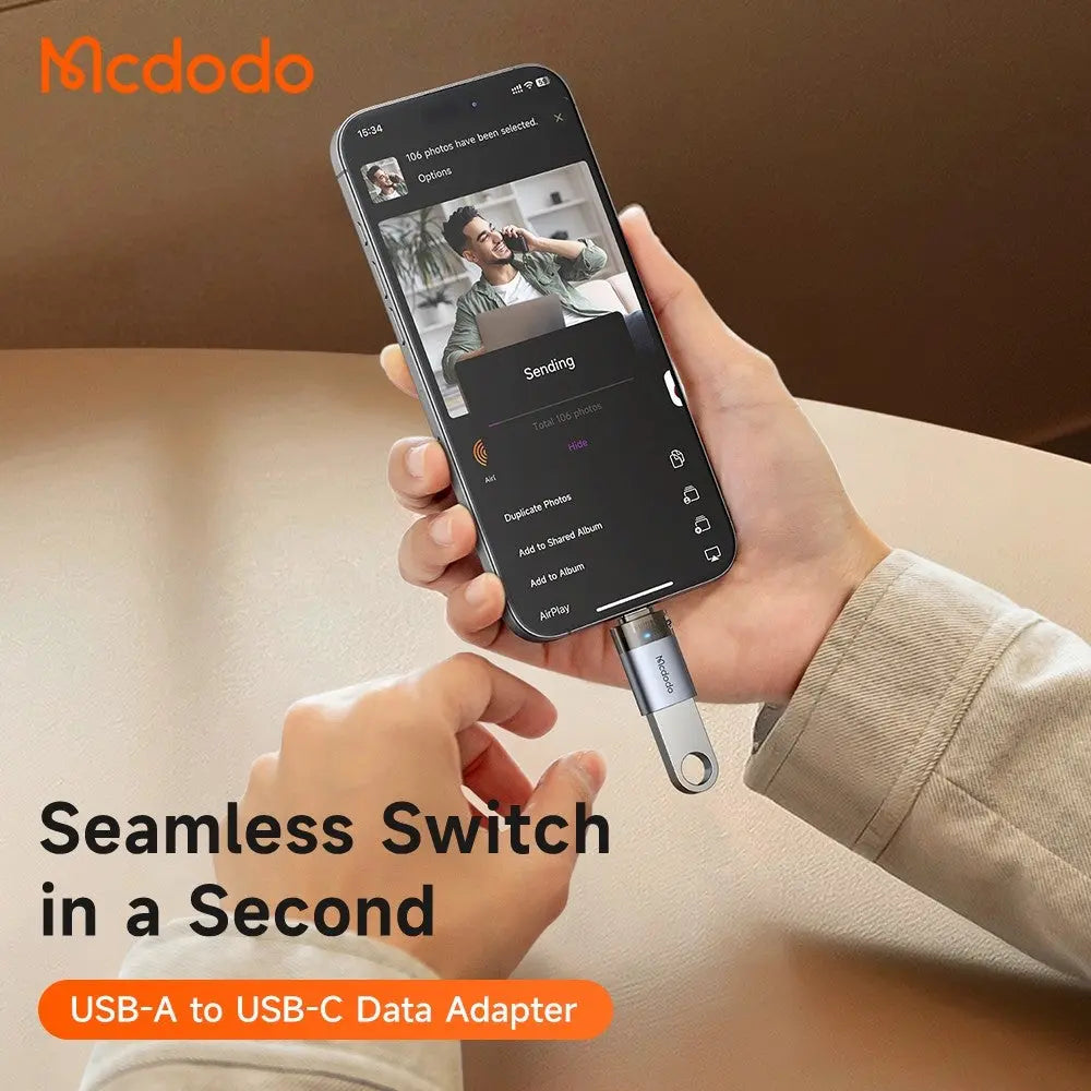 Mcdodo USB-A 3.0 to USB-C Transfer USB Adapter with Indicator Lights and Lanyard OT-7400 Tech House Singapore