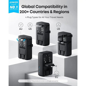 Anker Nano 5-in-1 Travel Adapter 20W USB Charger International Travel Charger A9215 Tech House Singapore