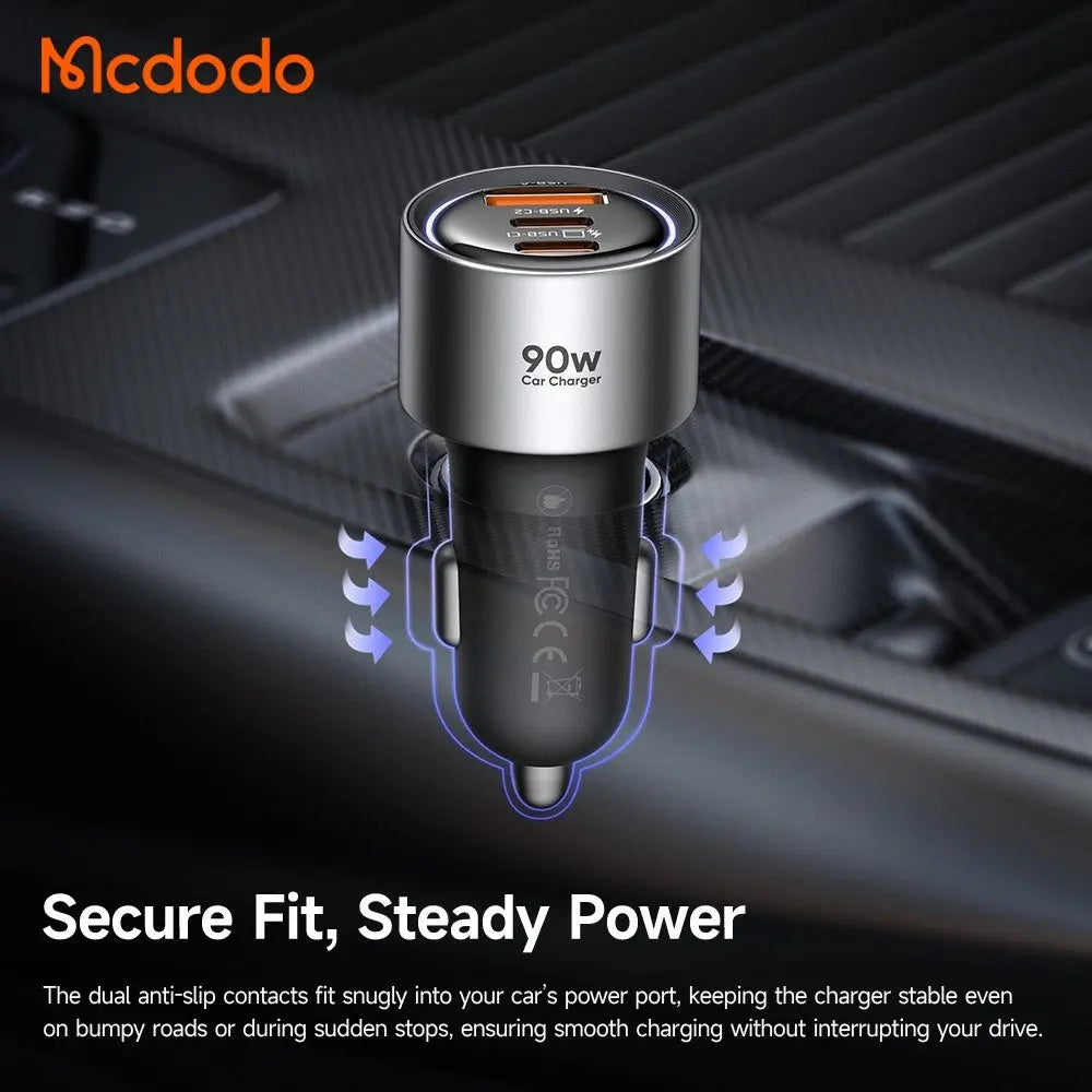Mcdodo Gana Car Charger PD 90W Max Fast Charging 3-Port Car Charger CC-3110 Tech House Singapore