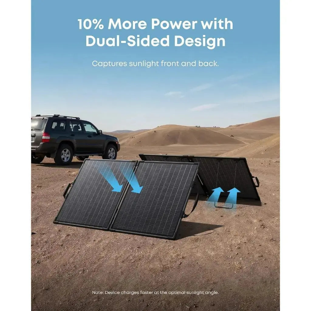 Anker SOLIX PS100 Bifacial Portable Solar Panel 100W Foldable Solar Charger AS310 Tech House Singapore