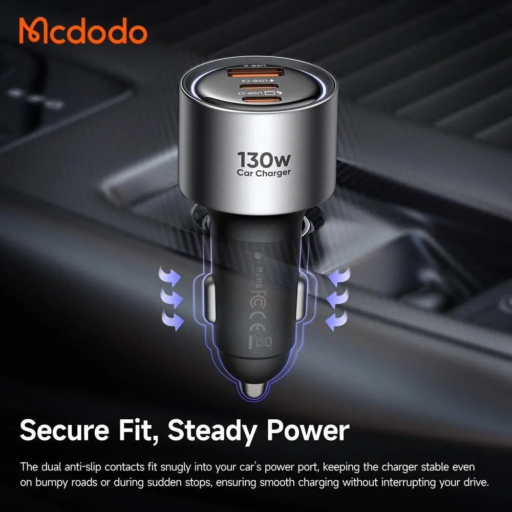 Mcdodo Gana Car Charger PD 130W Max Fast Charging 3-Port Car Charger CC-3190 Tech House Singapore
