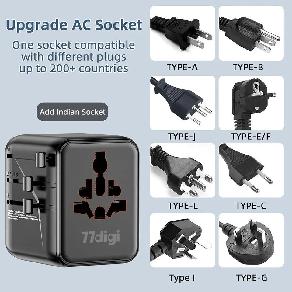 77digi 25W 2 Type-C + 1 USB Travel Adapter WWA25 77digi Singapore