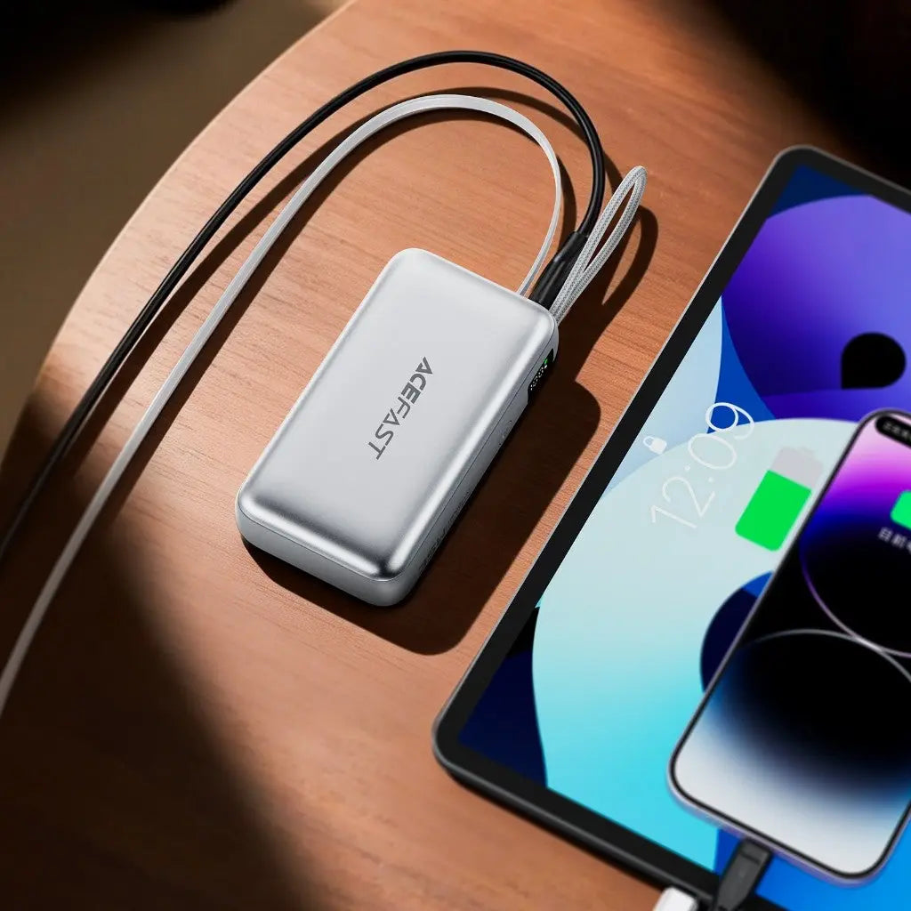 Acefast M32 Power Bank 10000mAh PD 35W Built-In Retractable USB C Cable [CCC Certified] Tech House Singapore